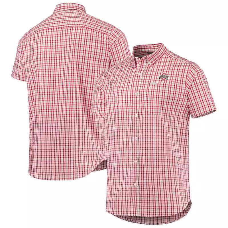 Mens Columbia Scarlet Ohio State Buckeyes Rapid Rivers Logo Button-Down Shirt Product Image