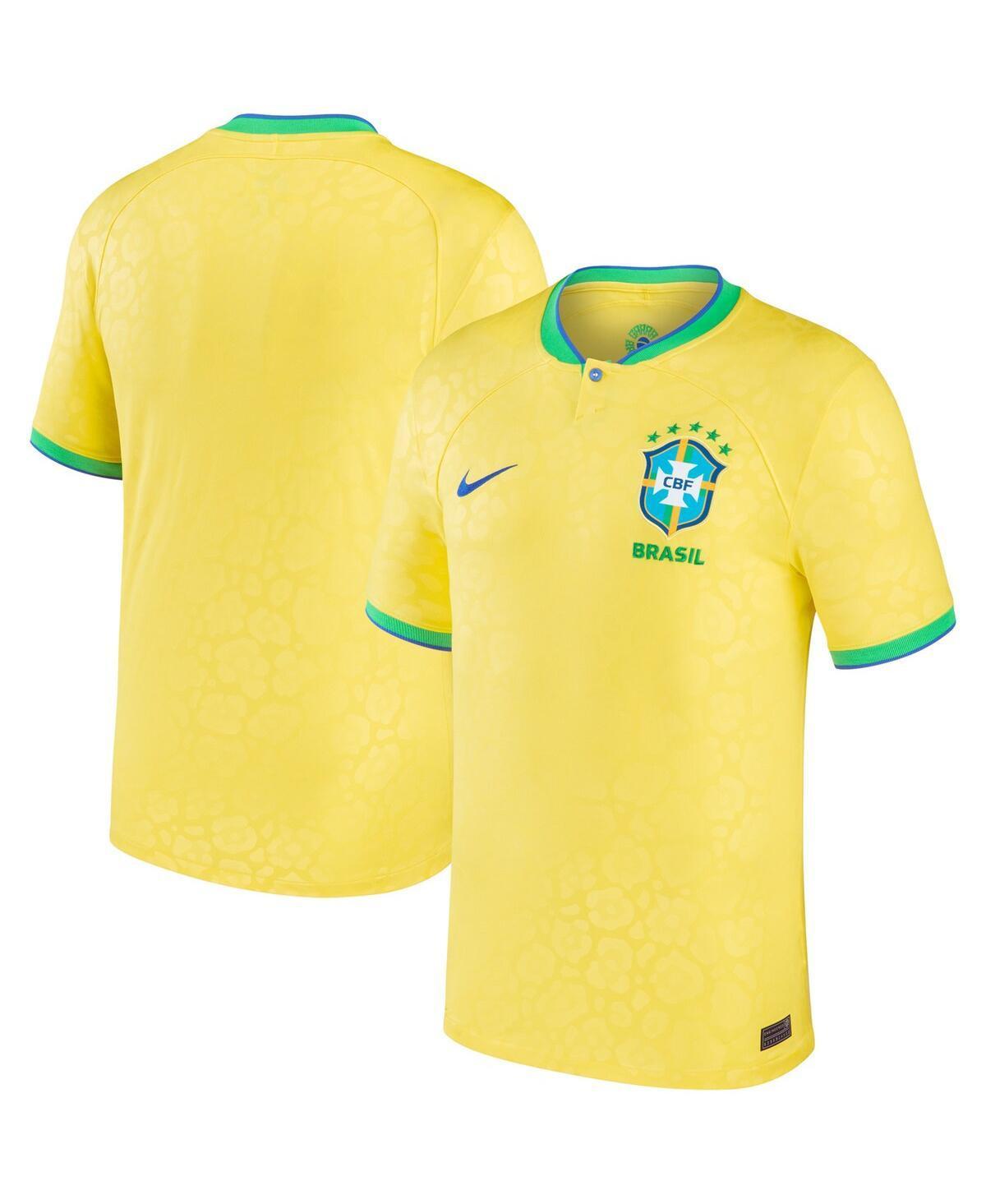 Mens Nike Yellow Brazil National Team 2022/23 Home Breathe Stadium Replica Blank Jersey Product Image