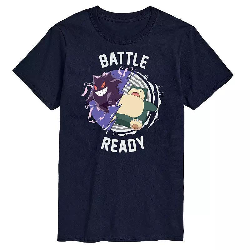 Mens Pokemon Gengar & Snorlax Battle Ready Graphic Tee Blue Product Image