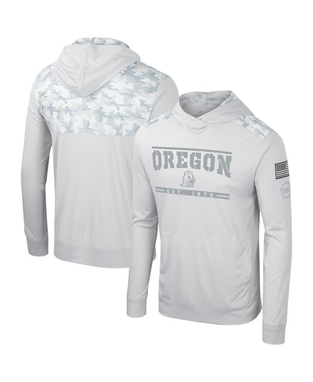 Mens Colosseum Gray Oregon Ducks Oht Military-Inspired Appreciation Long Sleeve Hoodie T-shirt Product Image