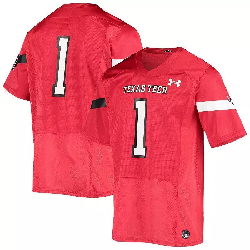 Mens Under Armour #1 Texas Tech Raiders Logo Replica Football Jersey Product Image