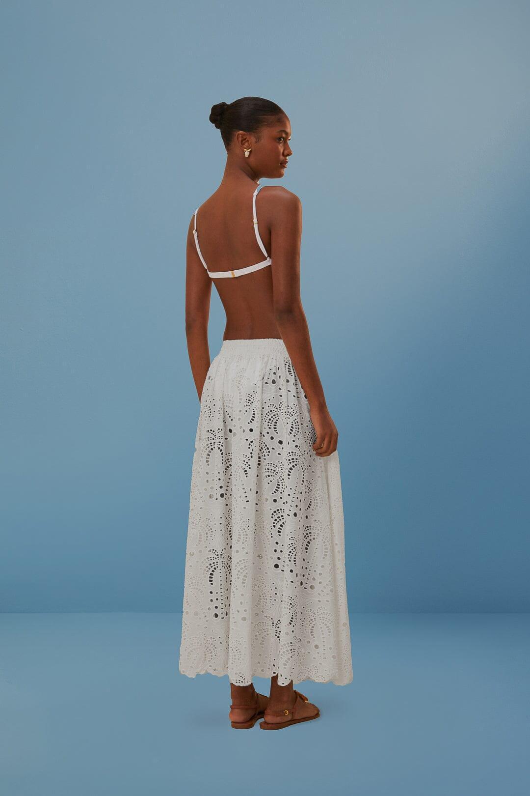 White Eyelet Maxi Skirt Product Image