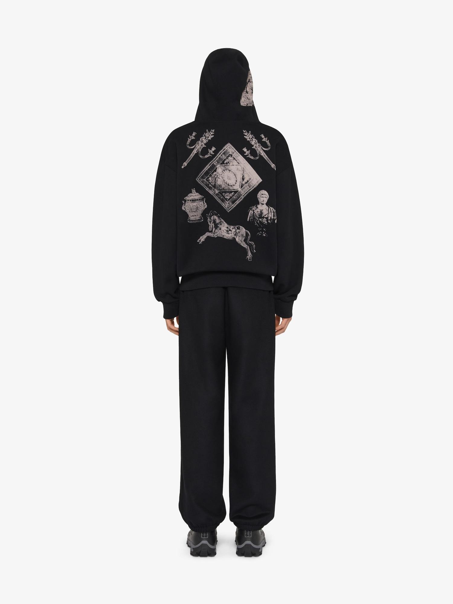 Zipped hoodie in fleece with Hubert objects print Product Image