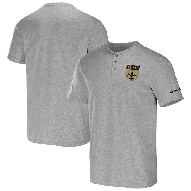 Mens NFL x Darius Rucker Collection by Fanatics Heather Gray New Orleans Saints Henley T-Shirt Product Image