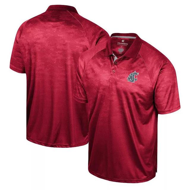 Mens Colosseum Crimson Washington State Cougars Honeycomb Raglan Polo Product Image