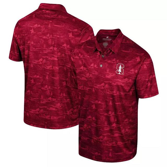 Mens Colosseum Cardinal Stanford Cardinal Daly Print Polo Product Image