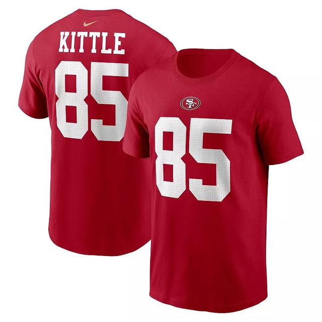 Mens Nike George Kittle Scarlet San Francisco 49ers Player Name and Number T-shirt Product Image