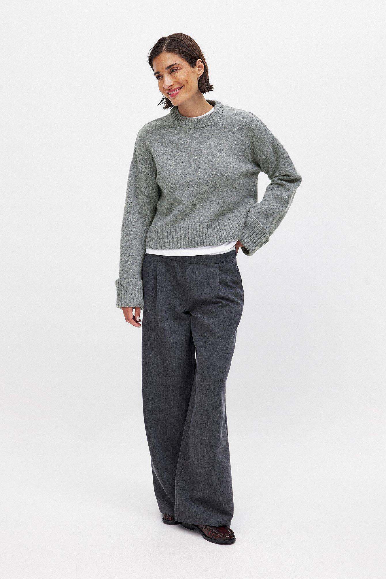 Wool Folded Sleeve Sweater product image