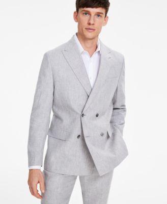 Tommy Hilfiger Mens Modern-Fit Double-Breasted Linen Suit Jacket Product Image