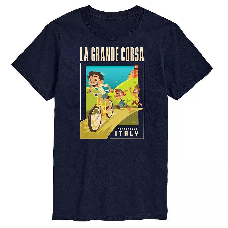 Disney / Pixars Luca Big & Tall La Grande Postcard Graphic Tee, Mens Blue Product Image