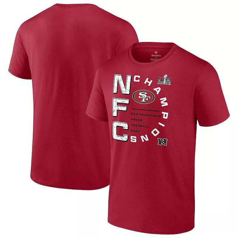 Mens Fanatics Branded Scarlet San Francisco 49ers 2023 NFC Champions Right Side Big & Tall T-Shirt Product Image