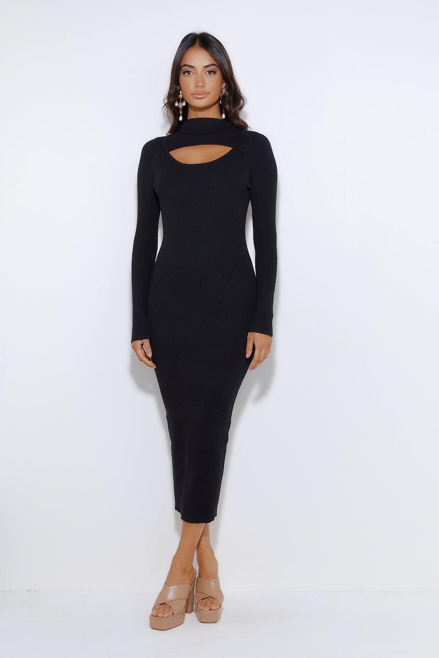 Dating At The Moment Midi Dress Black Product Image