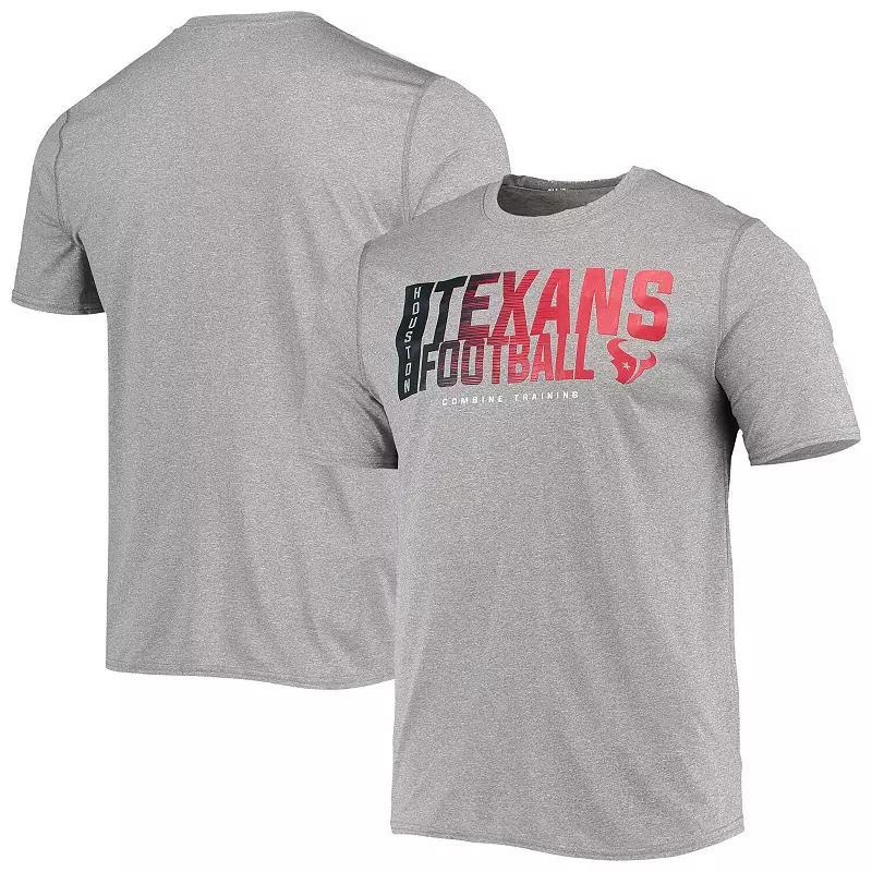 Mens New Era Heathered Gray Houston Texans Combine Authentic Game On T-Shirt Product Image