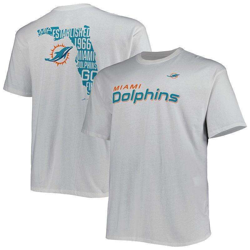 Mens Fanatics Branded White Miami Dolphins Big & Tall Hometown Collection Hot Shot T-Shirt DOL White Product Image