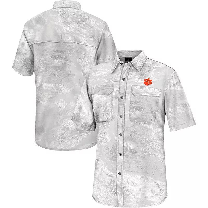 Mens Colosseum Clemson Tigers Realtree Aspect Charter Full-Button Fishing Shirt Product Image