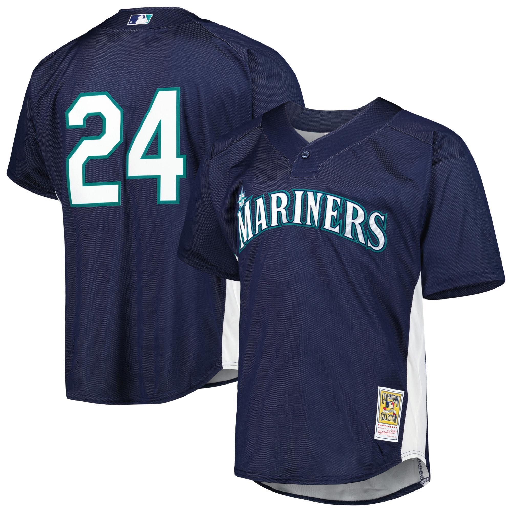 Mens Mitchell & Ness Ken Griffey Jr. Navy Seattle Mariners Cooperstown Collection Mesh Batting Practice Jersey - Navy Product Image