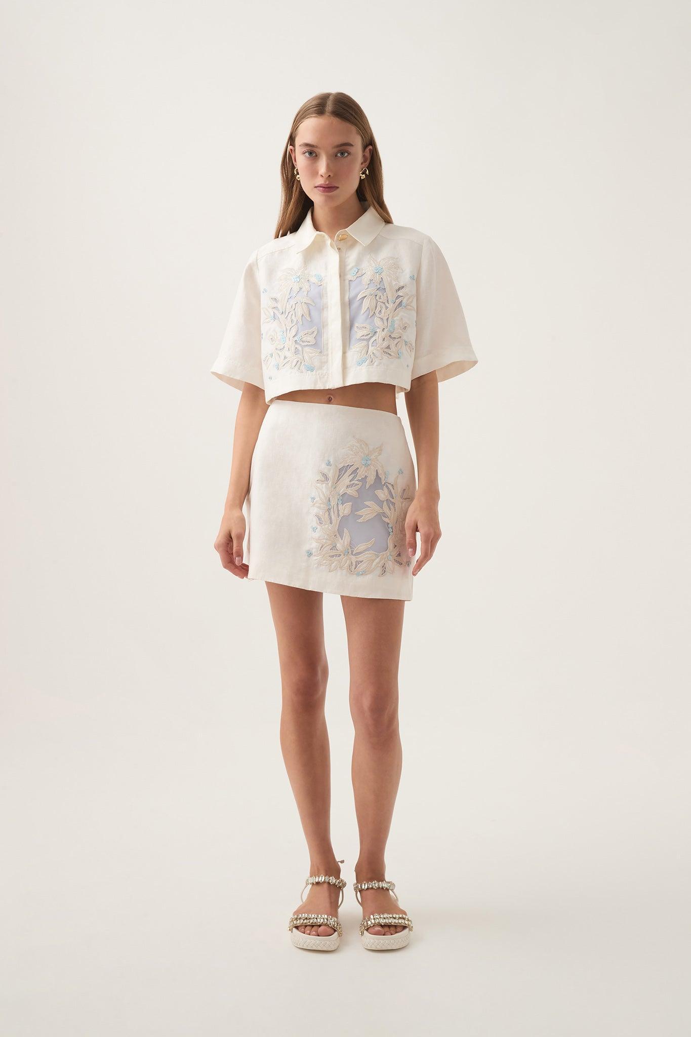 Mirrors Embroidered Mini Skirt Product Image