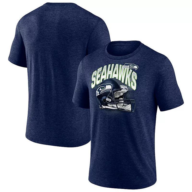 Mens Fanatics Branded Heathered College Seattle Seahawks End Around Tri-Blend T-Shirt Blue Product Image