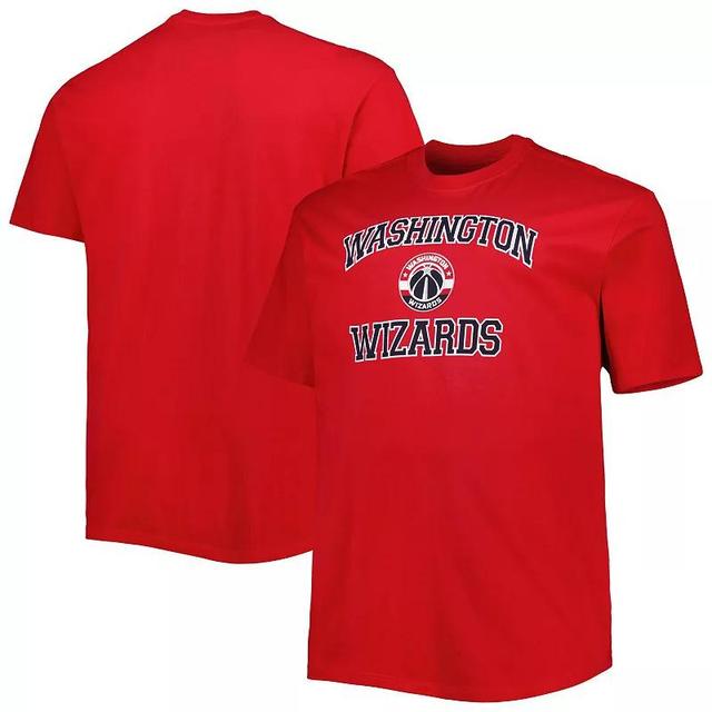 Mens Red Washington Wizards Big and Tall Heart and Soul T-shirt Product Image