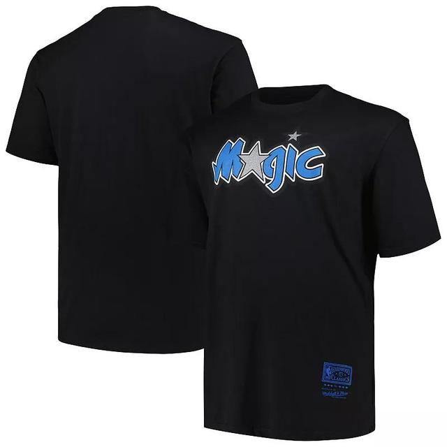 Mens Mitchell & Ness Black Orlando Magic Big & Tall Hardwood Classics Vintage Logo T-Shirt Product Image