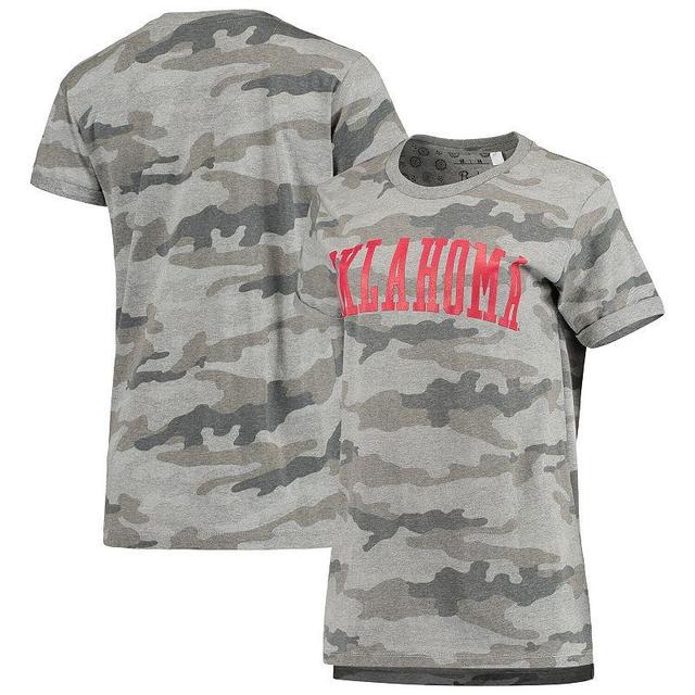 Womens Pressbox Camo Oklahoma Sooners T-Shirt Product Image