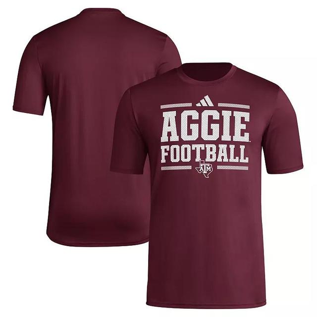 Mens adidas Maroon Texas A&M Aggies Locker Football Pre-Game AEROREADY T-Shirt Product Image