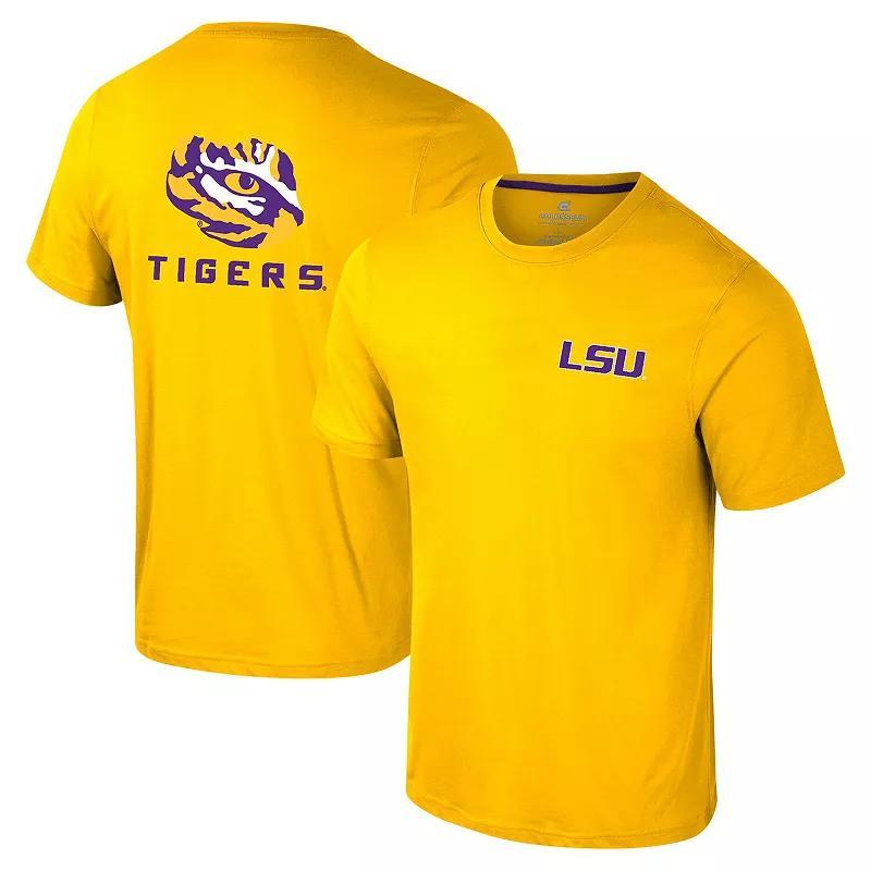 Mens Colosseum LSU Tigers Logo Lockup 2-Hit Active Blend T-Shirt Product Image