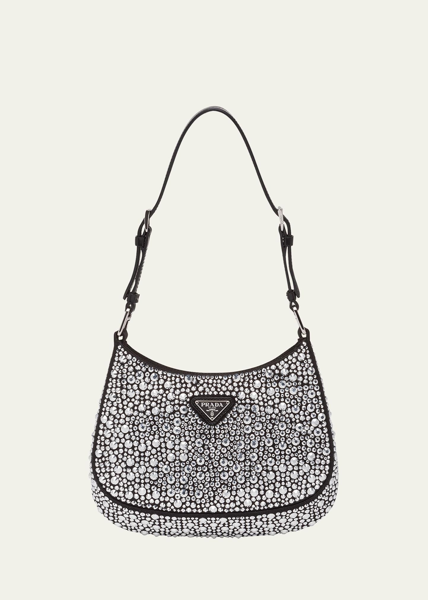 Womens Cleo Satin Bag With Crystals Product Image