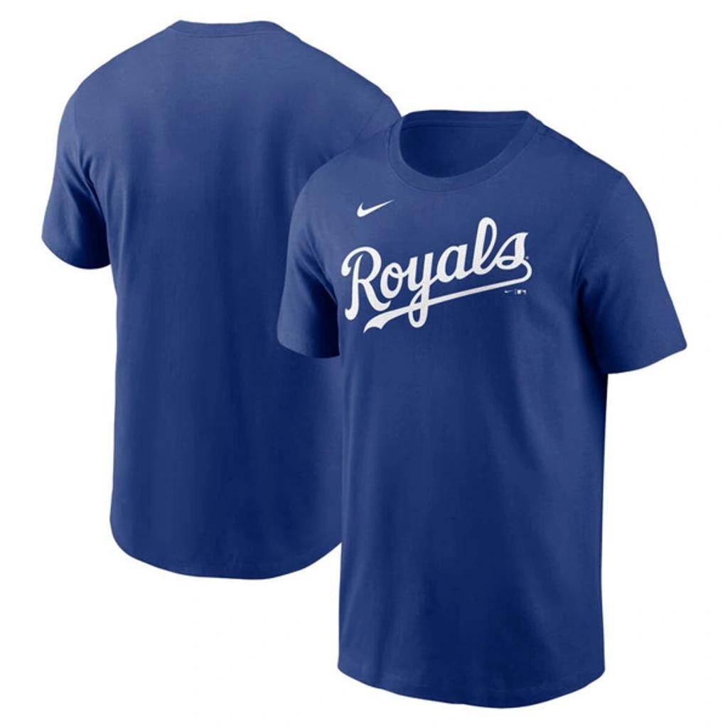 NIKE Royal Kansas City Royals Fuse Wordmark T-shirt In Blue Product Image