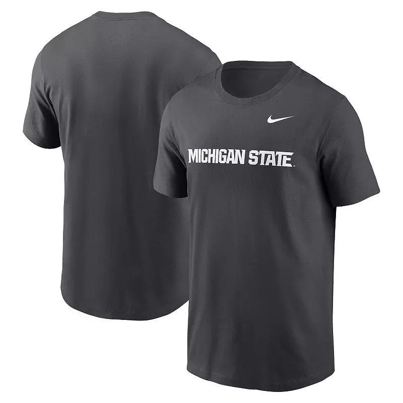 Mens Nike Anthracite Michigan State Spartans Primetime Evergreen Wordmark T-Shirt Product Image