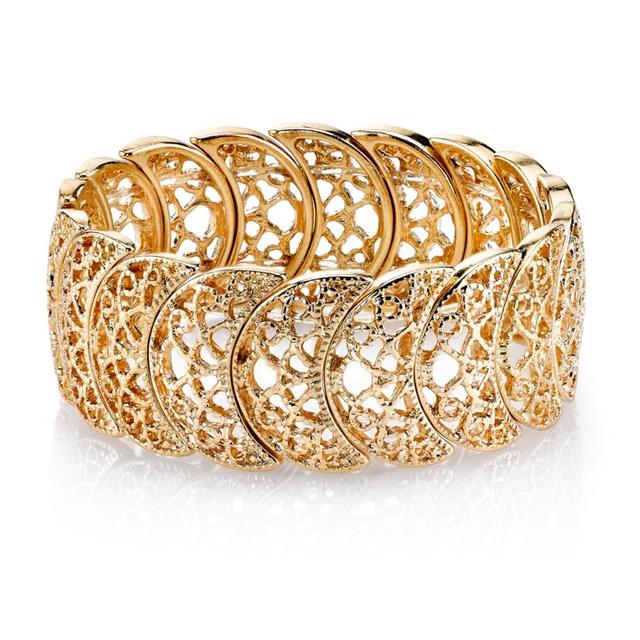 2028 Rose Gold Tone Half Circle Filigree Bracelet Product Image