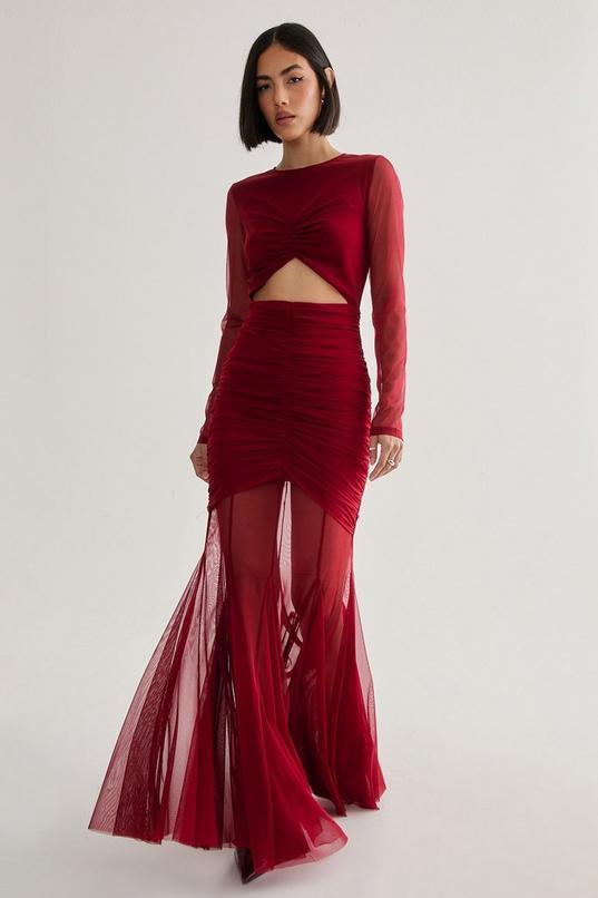 Mesh Cut Out Maxi Dress Product Image