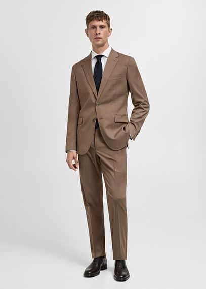 Stretch fabric slim-fit suit blazer - Men | MANGO USA Product Image