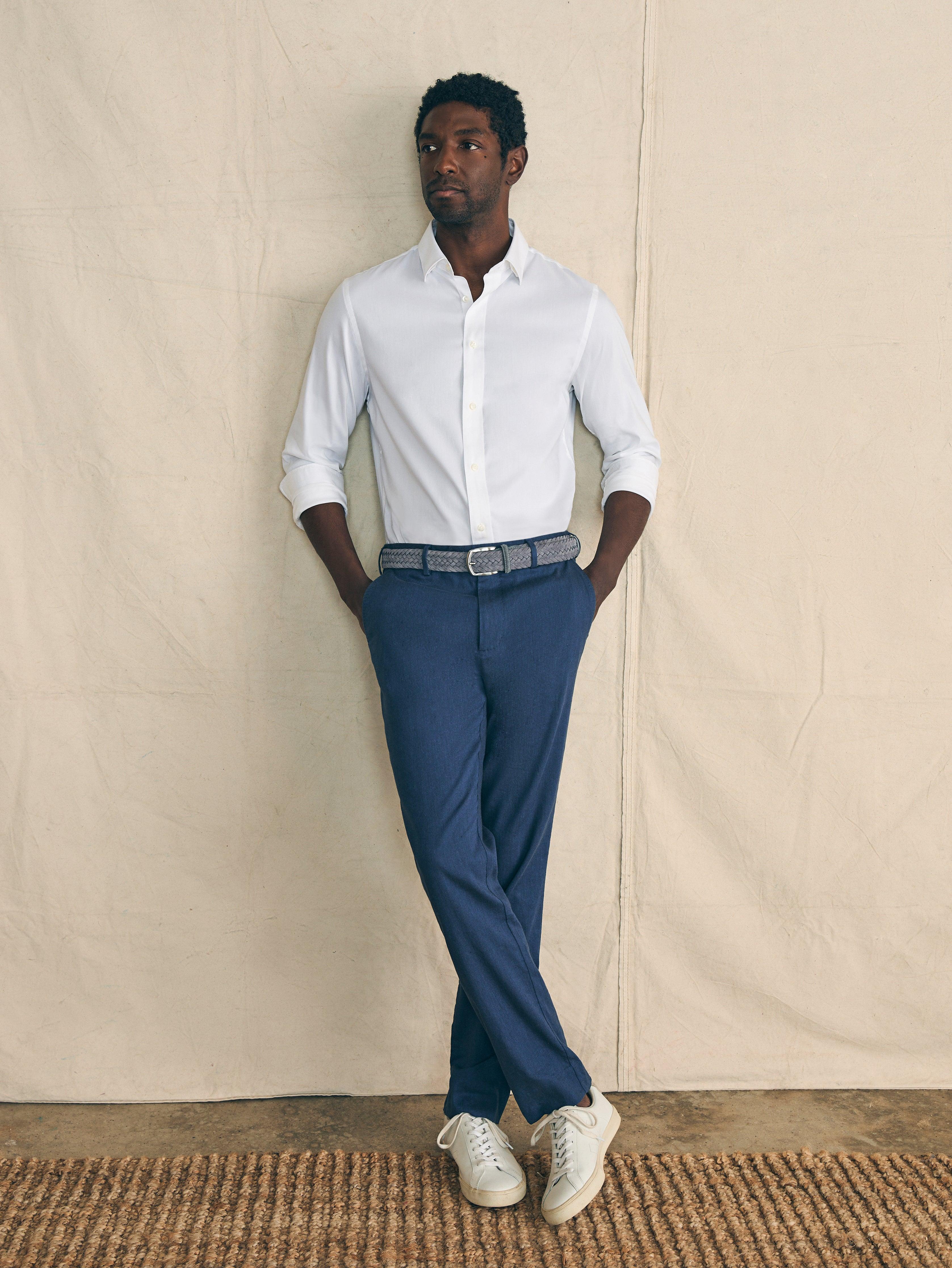 Movement™ Flex Linen Trouser - Deep Sea Navy Male Product Image