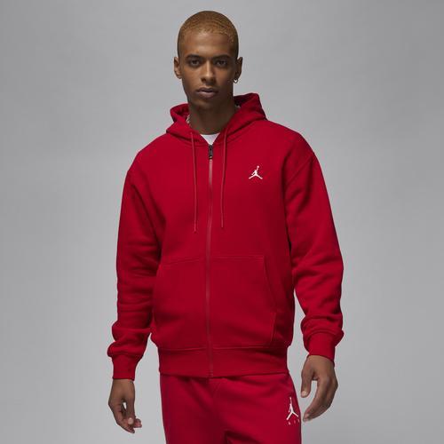 Jordan Mens Essentials Fleece Full-Zip Hoodie - Gym Red/White Product Image