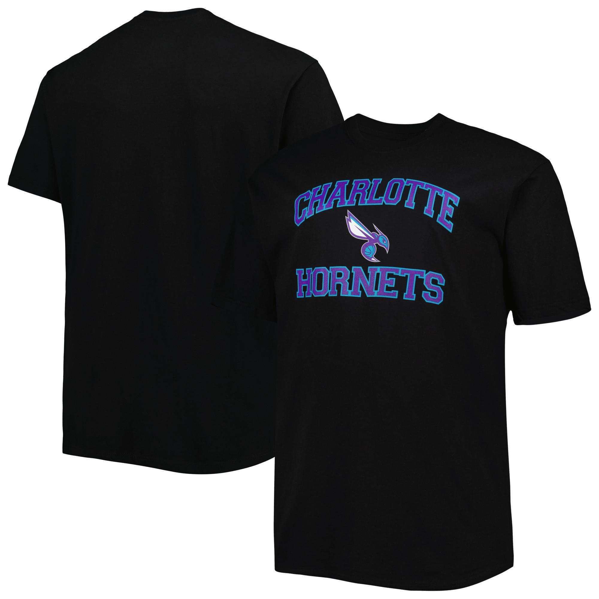 Mens Black Charlotte Hornets Big & Tall Heart & Soul T-Shirt Product Image