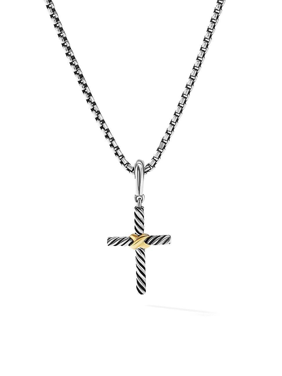 Womens X Cross Pendant With 18K Yellow Gold Product Image