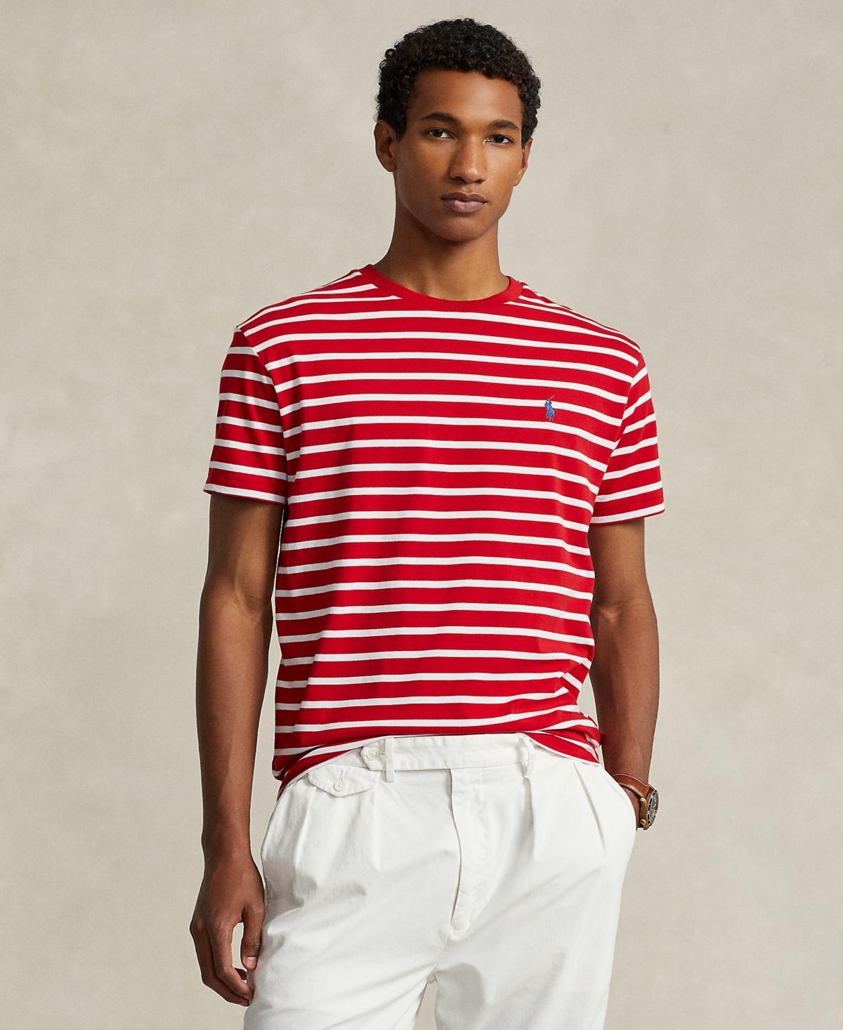 Polo Ralph Lauren Mens Classic-Fit Striped Jersey T-Shirt - Rl Red Product Image