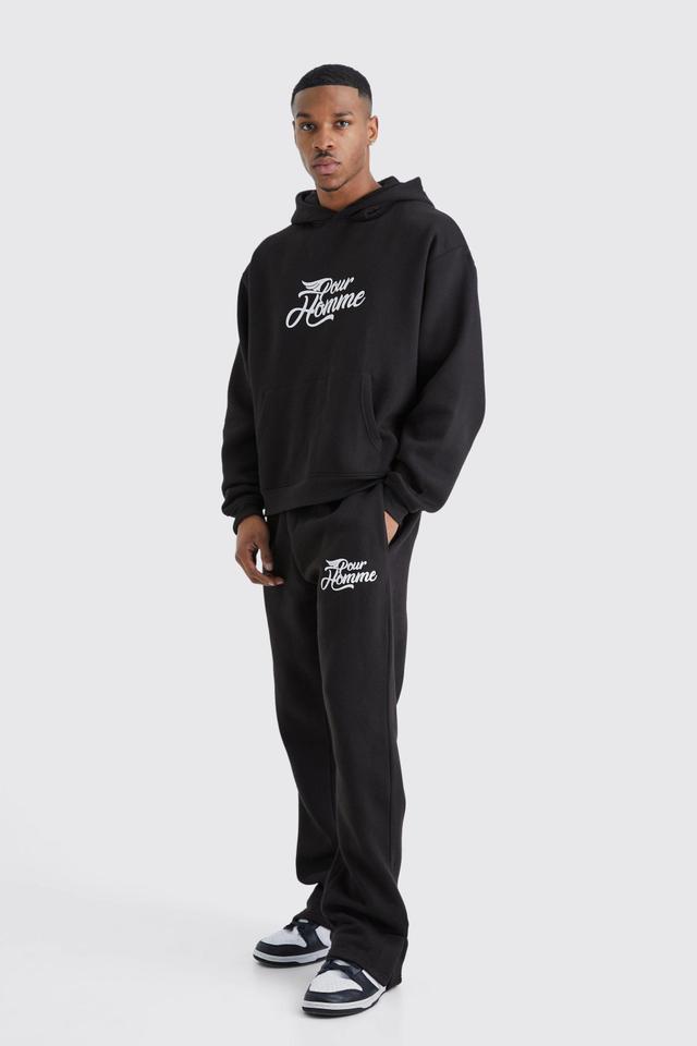 Oversized Boxy Pour Homme Hooded Tracksuit | boohooMAN USA Product Image