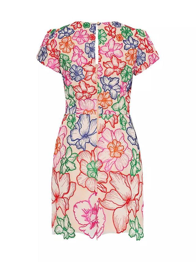 Kyla Floral-Embroidered Minidress Product Image