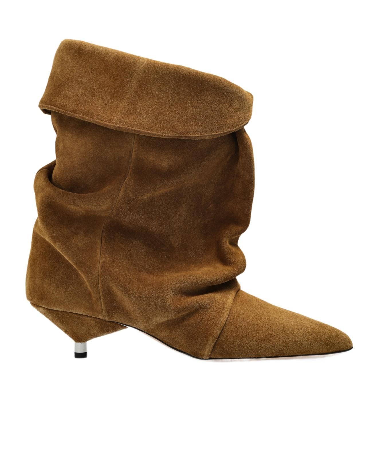 ISABEL MARANT Edrik Pointed Toe Ankle Boots In Brown Product Image