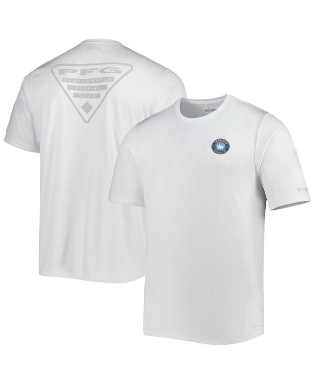 Mens Columbia White Charlotte Fc Terminal Tackle Omni-Shade T-shirt Product Image