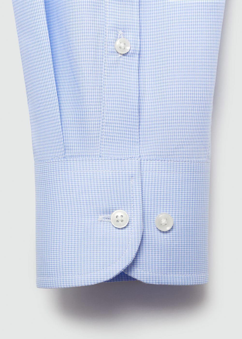 MANGO MAN - Slim-fit micro-print twill suit shirt sky blueMen Product Image