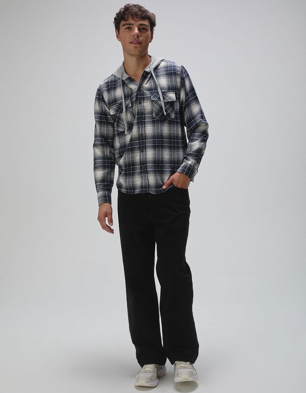 RSQ Mens Plaid Hooded Flannel Product Image