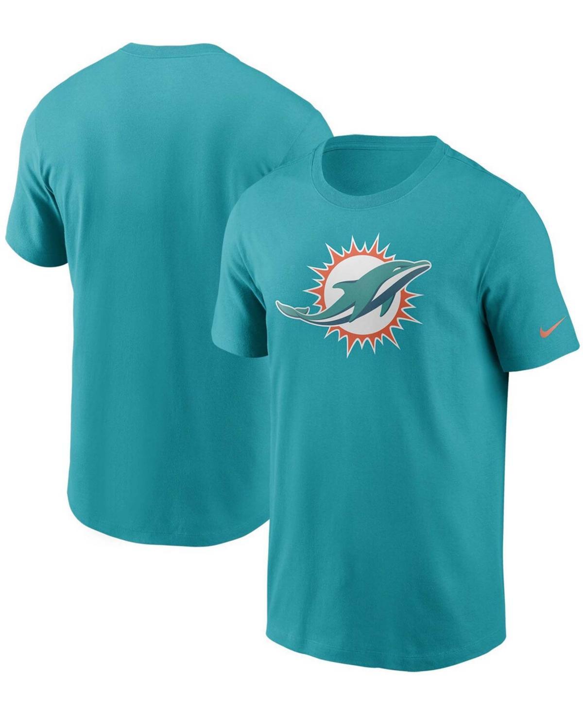 Mens Aqua Miami Dolphins Primary Logo T-shirt Product Image