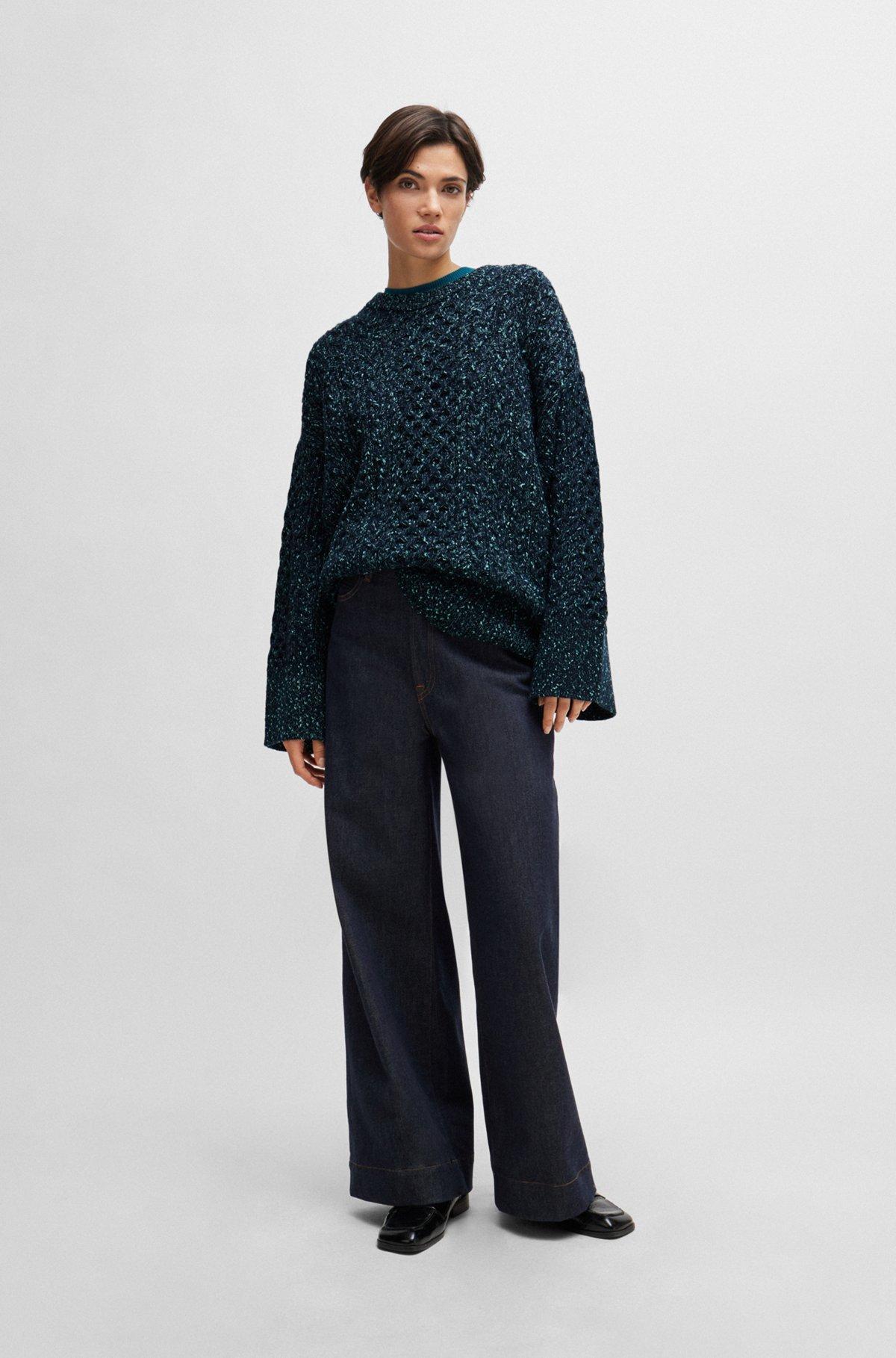 Wool-blend sweater with cable-knit structure Product Image