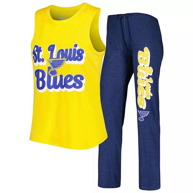 Womens Concepts Sport /Navy St. Louis Blues Meter Muscle Tank Top & Pants Sleep Set Product Image