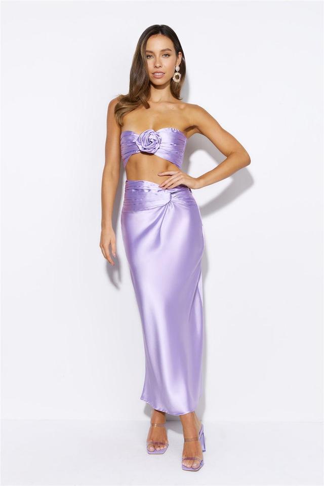 VIPs Accepted Satin Midi Skirt Lilac Product Image