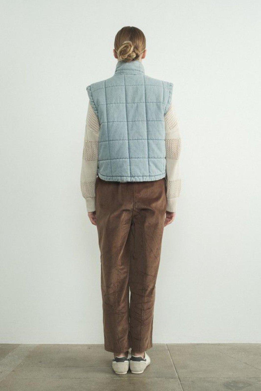 Denim Puffer Vest Product Image