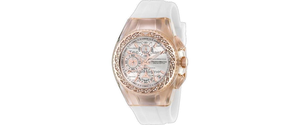 TechnoMarine Womens Tm-115385 Cruise Glitz Quartz Silver Dial Watch - White Product Image